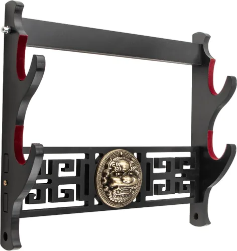 Vista 7 de Soporte de pared para espada Ekkhysis Kylin de 1 nivel con acolchado de terciopelo y gancho, soporte para katana para espada Tanto de samurái