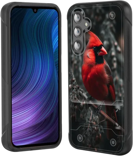Vista 40 de Funda para Galaxy S24 Plus con soporte, doble capa híbrida de policarbonato duro y silicona suave, resistente a prueba de golpes, funda protectora