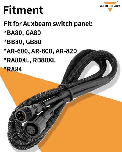 Vista 9 de Auxbeam Panel de interruptores de 8 bandas BB80 + extensión de arnés de cableado de panel de interruptor de 4 pines