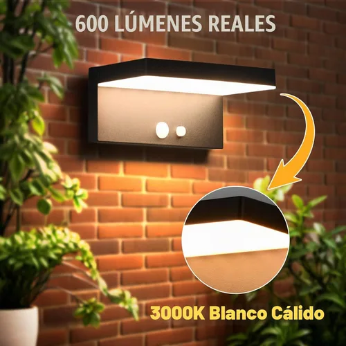 Vista 9 de Luces Solares con Sensor de Movimiento para Exteriores, 2 Unidades - 600 Lúmenes, 3 Modos, IP44, Impermeables, Luz de Pared Solar de Aluminio