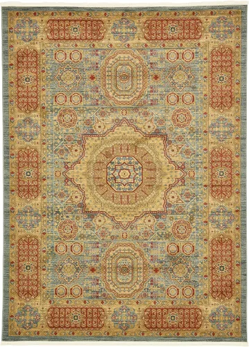 Vista 30 de Unique Loom Palace Collection - Alfombra bohemia tradicional, medallón, vintage (2 pies x 3 pies, rectangular, azul claro/bronceado)