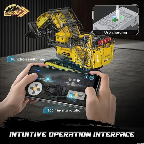 Vista 5 de Mould King 17070 - Juego de construcción de excavadora RC para adultos, modelo de vehículo de construcción de camión de 4767 piezas, camión