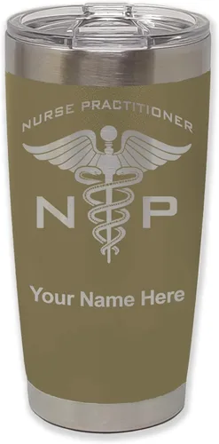 Vista 19 de LaserGram NP Nurse Practioner - Vaso aislado al vacío de 20 onzas, grabado personalizado incluido (negro)