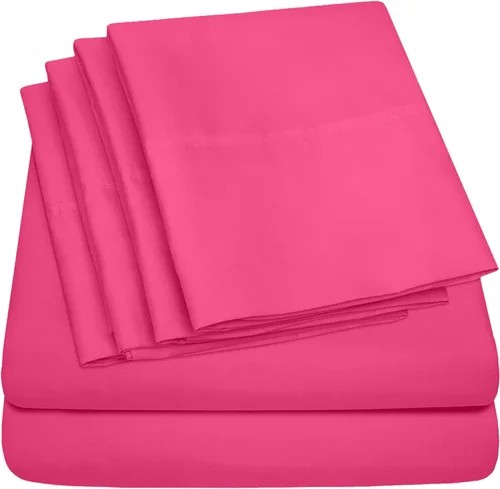 Vista 11 de Juego de sábanas de 4 piezas para camas individuales de 1500 hilos de microfibra de cepillado fino con bolsillo profundo - 1 funda de almohada