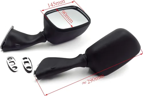 Vista 5 de MT305-BK - Espejos de repuesto OEM compatibles con Suzuki Gsxr600 750 1000 00-03 1300 R Hayabusa 1999-2020 negro