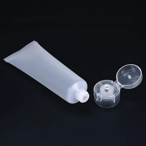 Vista 4 de PATIKIL Tubo de compresión de 1.7 fl oz, paquete de 15 tubos cosméticos vacíos de plástico con tapa abatible para viajes domésticos, translúcido
