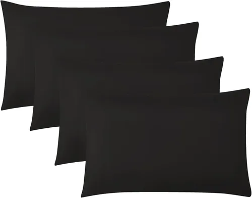 Vista 24 de Southshore Fine Linens® - Vilano® Springs - Par de fundas de almohada plisadas, color negro, estándar (Queen)
