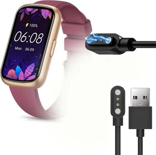 Vista 9 de Lamshaw Compatible con el cargador AKUMAKA Fitness Tracker, cable de carga magnético USB compatible con AKUMAKA CS5 1.47 pulgadas Fitness Tracker