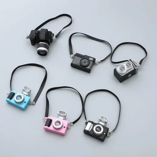 Vista 3 de ONEST 6 piezas de mini cámara juguetes para muñeca accesorios miniatura