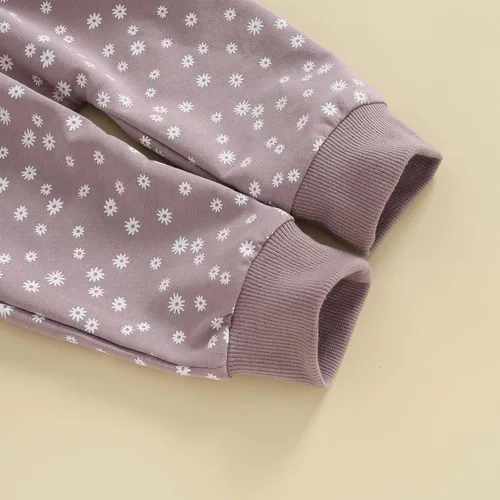 Vista 7 de Ropa para bebé recién nacida, atuendo de margaritas, camiseta de manga larga, pantalones, ropa de otoño e invierno