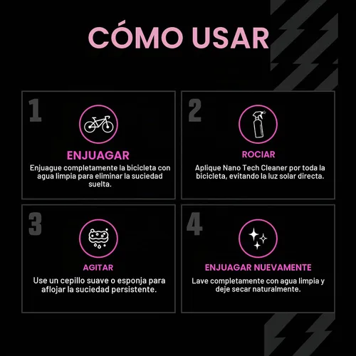Vista 5 de Muc-Off Nano Tech - Limpiador de bicicletas de 1 litro Fórmula biodegradable, seguro en fibra de carbono y todas las superficies Rompe