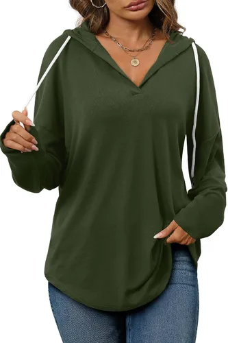 Vista 2 de Sudaderas con capucha de moda de otoño para mujer, sudaderas largas de manga larga, tendencia ahora 2023