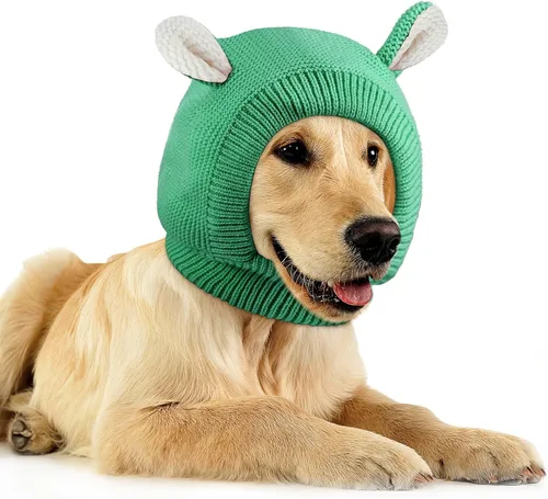 Vista 16 de Orejeras silenciosas para perros, cuello de 14.96 pulgadas, protectores auditivos para perros, protección contra ruido, gorro de punto envolvente