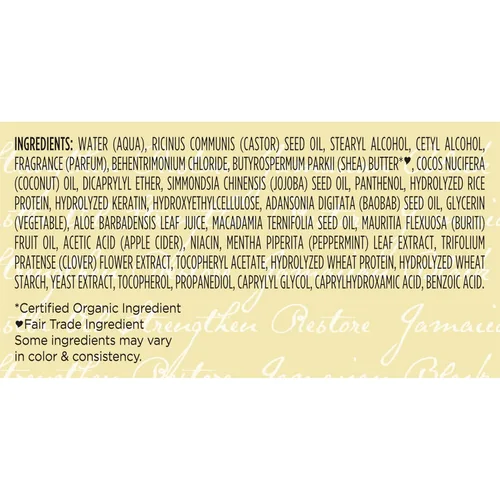 Vista 8 de SheaMoisture Aceite de Ricino Negro Jamaiquino, Acondicionador Fortalecedor y Restaurador Sin Enjuague, 11.5 fl oz (340 ml)