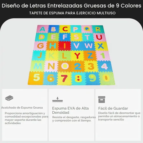 Vista 7 de BalanceFrom Tapete de juego de rompecabezas para niños con azulejos entrelazados de espuma EVA