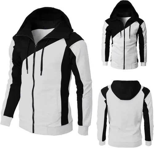 Vista 4 de Mens Summer Hoodie Cotton Midweight Long Sleeve Jersey with Hood Athletic Breathable Stretch Pullover