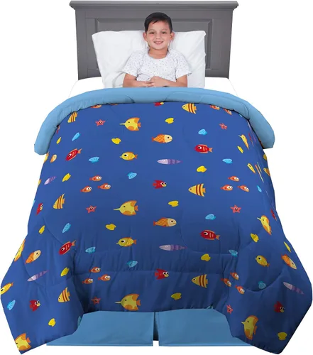 Vista 2 de Franco Kids Bedding Super Soft Microfiber Reversible Comforter, Twin/Full, Baby Shark