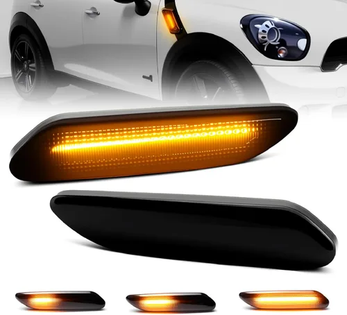 Vista 10 de D-Lumina Luces LED Secuenciales de Marcador Lateral Señal de Giro Conjunto de Lámpara Intermitente Lente Transparente para MINI Cooper R50 R52 R53