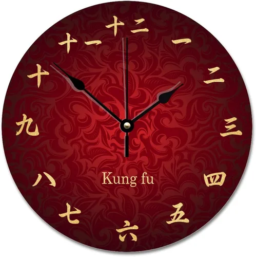 Vista 15 de Reloj de pared con números Kanji vintage, estilo rústico, elegante, de madera, 10 silenciosos, sin tictac, de cuarzo, funciona con pilas, para sala