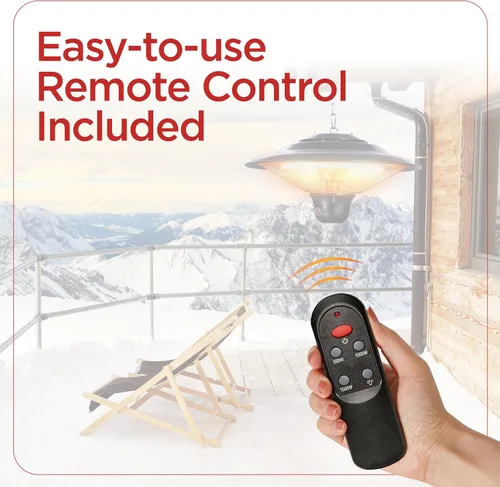 Vista 3 de BLACK+DECKER Calentador Eléctrico de Techo para Patio, Calentador para Exterior con Control Remoto