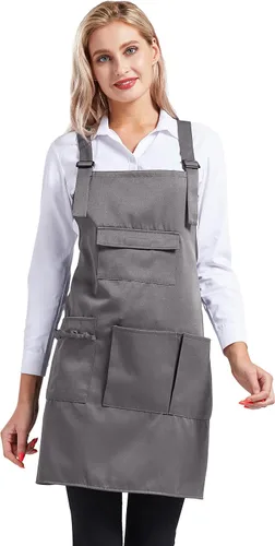 Vista 7 de Nanxson Delantal ajustable para mujer, delantal de trabajo profesional con bolsillos para herramientas CF3010 Women Apron with 4