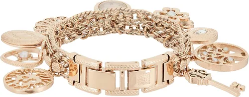 Vista 2 de Anne Klein Women's Premium Crystal Accented Charm Bracelet Watch