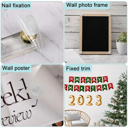 Vista 6 de JULBEAR - 144 piezas de masilla adhesiva para póster, pegajosa para pared, para colgar pósteres, fotos, notas, decoración - Blanca