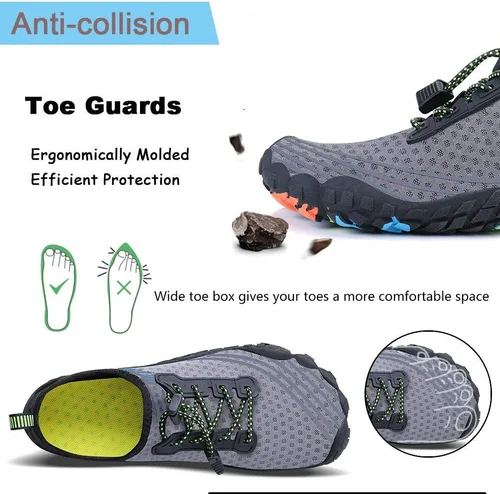 Vista 6 de MAYZERO Zapatos de agua para hombres y mujeres, zapatos de surf, playa, piscina, zapatos de punta ancha, senderismo, zapatos de agua, zapatillas