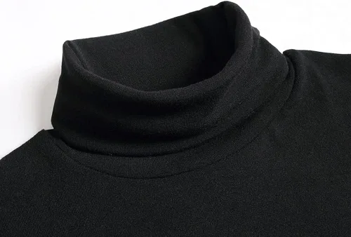 Vista 4 de Camiseta básica térmica de manga larga con cuello alto para hombre
