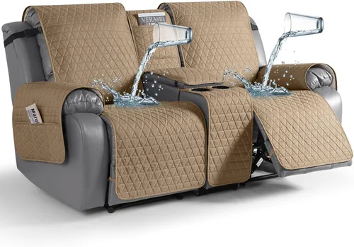Vista 14 de TAOCOCO - Funda reclinable para sofá de 2 plazas con consola 100% impermeable, funda reclinable lavable antideslizante para 2 asientos, protector