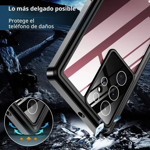 Vista 6 de SPIDERCASE para Samsung Galaxy S22 Ultra, funda impermeable con protector de pantalla incorporado, protección completa, resistente a los golpes