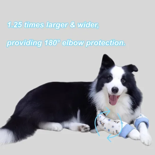 Vista 5 de Almohadilla protectora de codo para perro, soporte frontal ajustable, soporte frontal para callos, rodilla, mangas para mascotas para heridas, codo