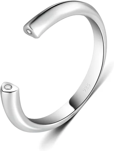 Vista 8 de BoRuo aro para el dedo del pie de plata de ley 925, anillo ajustable hipoalergénico de 2-4 mm