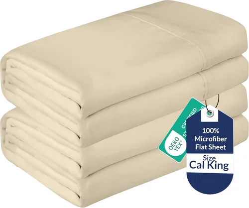 Vista 60 de Royale Linens Juego de 6 sábanas encimeras a granel, sábanas superiores, microfibra suave de 1800, resistente a las arrugas y a las manchas