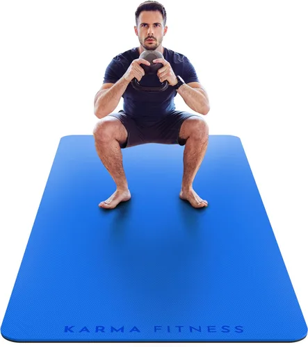 Vista 11 de Esterilla de yoga grande – Esterilla de entrenamiento extra gruesa de 0.394 in (72 x 32 pulgadas) – Alfombrilla antideslizante de TPE para mujeres