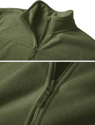 Vista 5 de CRYSULLY Chaqueta táctica de forro polar de invierno para hombre, con cierre completo, abrigos militares gruesos