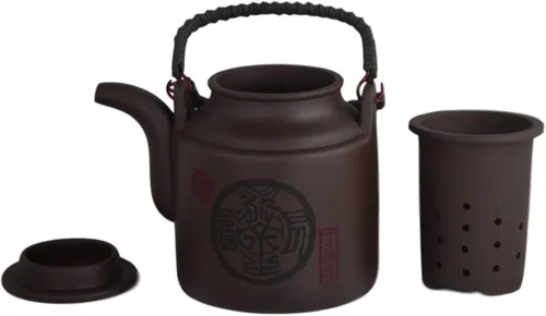 Vista 6 de Yixing Zisha - Olla de té de arena morada de arcilla morada, tetera Zi Sha, 5 pulgadas de alto