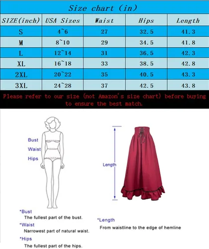 Vista 3 de PHOACE Women Victorian Renaissance Maxi Skirt High Waist A-Line Skirt