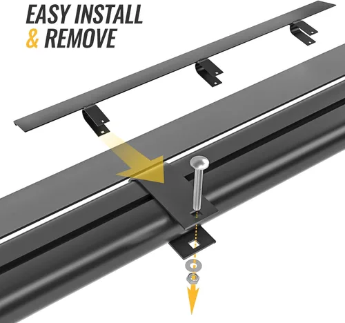 Vista 3 de Deflector de viento de aluminio para escalera de 49 pulgadas, accesorio para rack de furgoneta para modelo AX302 Series Negro