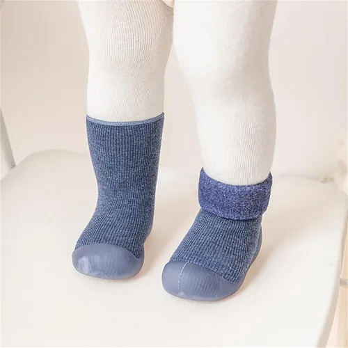 Vista 3 de Calcetines de bebé antideslizantes de goma suave para interiores y exteriores, pantuflas de malla de algodón para primeros pasos