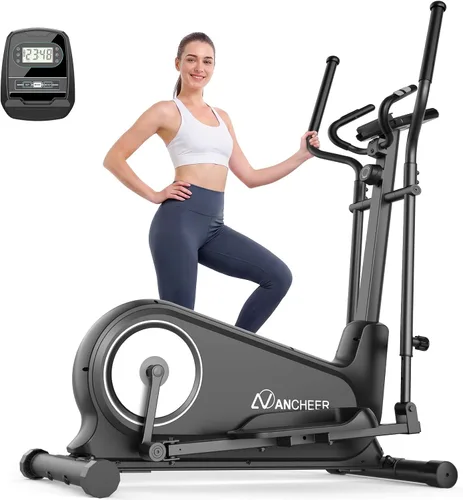 Vista 8 de ANCHEER Máquina elíptica de ejercicios, entrenador elíptico para gimnasio en casa, equipo de ejercicio de peso máximo de 550 libras, máquina