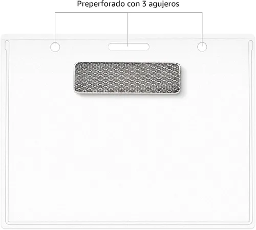 Vista 6 de Amazon Basics Soporte magnético horizontal para tarjetas de nombre, paquete de 100, transparente