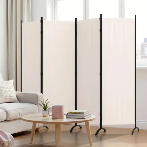 Vista 25 de Divisor de habitación de 3 paneles y pantallas de privacidad plegables con 4 pies de metal curvos, divisor de pared de cubículo para particiones