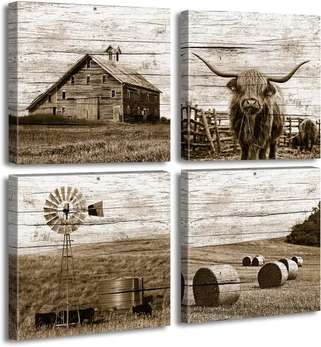 Vista 17 de Arte de pared en blanco y negro para pared, diseño de animales, caballos, burros, ovejas, vacas, cuadros divertidos para decoración de dormitorio