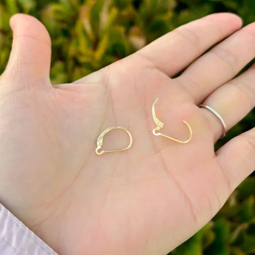 Vista 3 de 2 ganchos para pendientes Adabele Real 1/20 de 14 quilates con relleno de Chapado en oro de 14 quilates