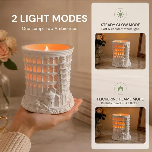Vista 9 de L LOHAS LED Velas sin llama con control remoto, vela de pilar LED con Blanco