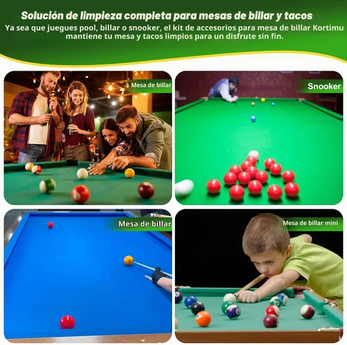 Vista 4 de Kit de limpieza de mesa de billar: juego completo de mantenimiento de 10 piezas