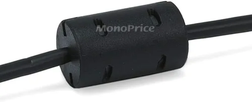 Vista 4 de Monoprice Cable USB 2.0 tipo A macho a mini-B macho de 5 pines, con núcleo de ferrita, chapado en oro, 28/24AWG, 10 pies, negro