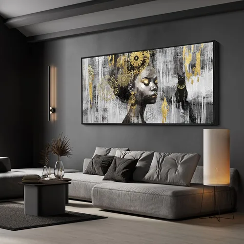 Vista 7 de KLAKLA Arte de Pared de Mujer Negra Mujeres Afroamericanas Decoración de Pared Arte Abstracto Moderno Chica Negra Lienzo Póster Impresiones Cuadros