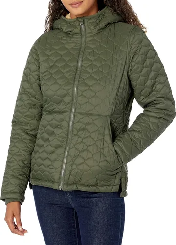 Vista 7 de Amazon Essentials Chaqueta acolchada ligera con cremallera completa resistente al agua y forro polar con capucha para mujer Negro